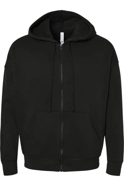 Bella+canvas Unisex Sponge Fleece Dtm Full-zip Hoodie In Black