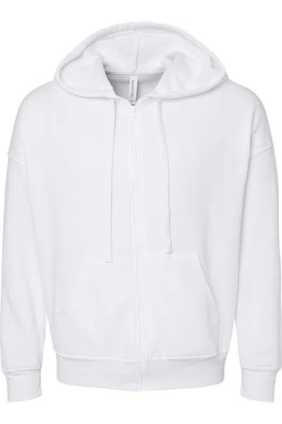 Bella+canvas Unisex Sponge Fleece Dtm Full-zip Hoodie In White