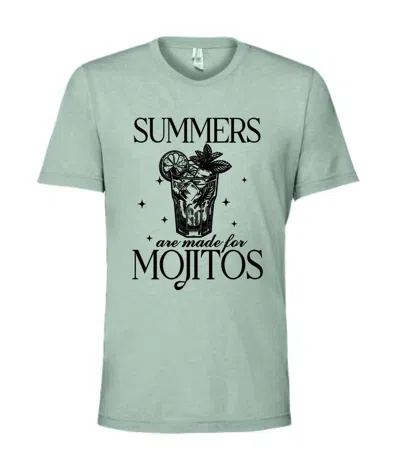Bella+canvas Unisex Summers Are Made For Mojitos Graphic Tee In Green