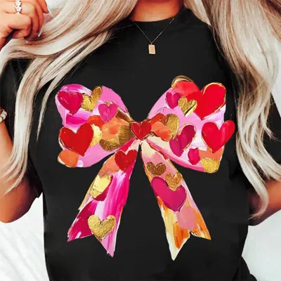Bella+canvas Valentine Brushstroke Tee In Black