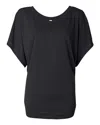 Bella+canvas Women's Flowy Draped Dolman Tee In Black