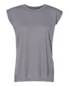 Bella+canvas Womens Flowy Rolled Cuffs Muscle Tee In Blue