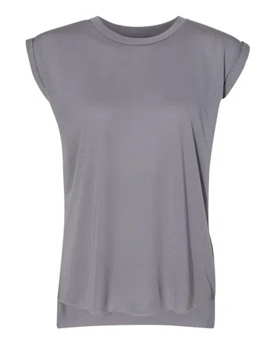 Bella+canvas Women's Flowy Rolled Cuffs Muscle Tee In Grey