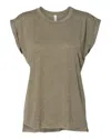 Bella+canvas Womens Flowy Rolled Cuffs Muscle Tee In Multi