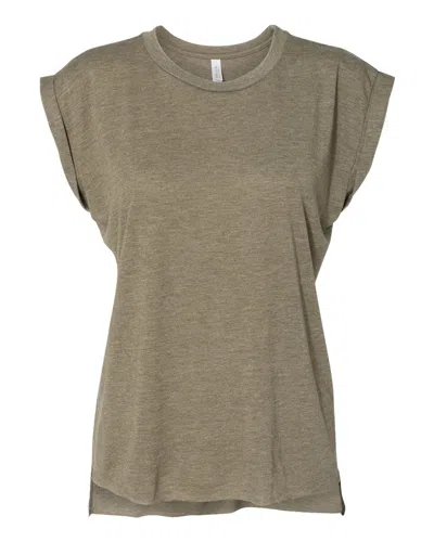 Bella+canvas Women's Flowy Rolled Cuffs Muscle Tee In Multi