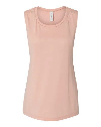 Bella+canvas Women's Flowy Scoop Muscle Tank In Pink