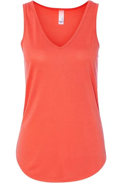 Bella+canvas Women's Flowy V-neck Tank In Orange