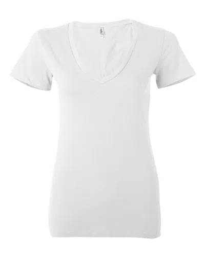 Bella+canvas Women's Jersey Deep V-neck Tee In White