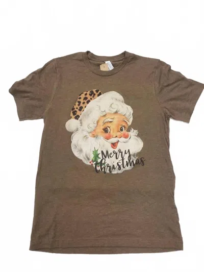 Bella+canvas Women's Retro Santa Graphic Tee In Green In Brown