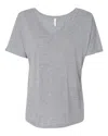 Bella+canvas Women's Slouchy V-neck Tee In Grey