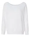 Bella+canvas Women's Sponge Fleece Wide Neck Sweatshirt In White