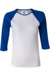 Bella+canvas Womens 1x1 Baby Rib Raglan Three-quarter Sleeve Tee In Multi