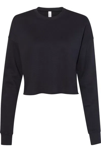 Bella+canvas Women´s Crop Crew Fleece In Black