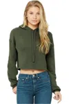 Bella+canvas Women´s Crop Fleece Hoodie In Green