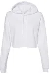 Bella+canvas Solid Crop Hoodie In White