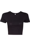 Bella+canvas Womens Flowy Crop Tee In Black