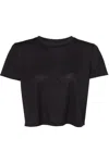 Bella+canvas Womens Flowy Crop Tee In Black