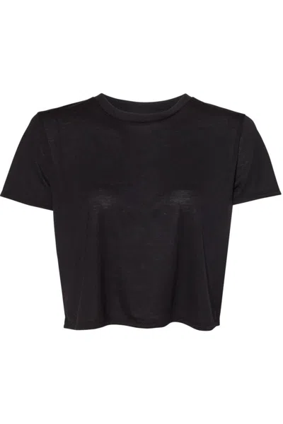 Bella+canvas Womens Flowy Crop Tee In Black