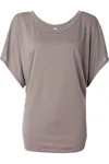 Bella+canvas Womens Flowy Draped Dolman Tee In Gray