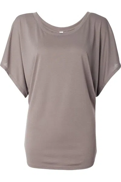 Bella+canvas Womens Flowy Draped Dolman Tee In Gray