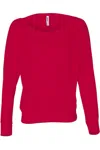 Bella+canvas Womens Flowy Off Shoulder Long Sleeve Tee In Red