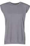 Bella+canvas Womens Flowy Rolled Cuffs Muscle Tee