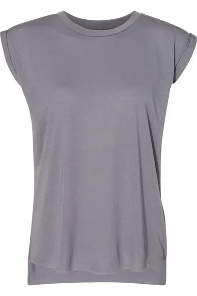 Bella+canvas Womens Flowy Rolled Cuffs Muscle Tee In Blue