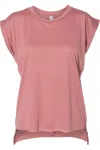 Bella+canvas Womens Flowy Rolled Cuffs Muscle Tee In Pink