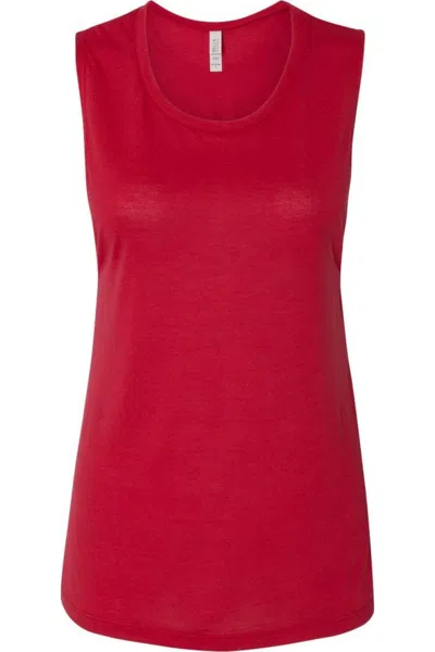 Bella+canvas Women´s Flowy Scoop Muscle Tank In Red