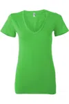 Bella+canvas Womens Jersey Deep V-neck Tee In Green