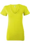 Bella+canvas Womens Jersey Deep V-neck Tee In Yellow