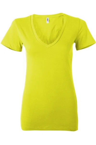 Bella+canvas Womens Jersey Deep V-neck Tee In Yellow