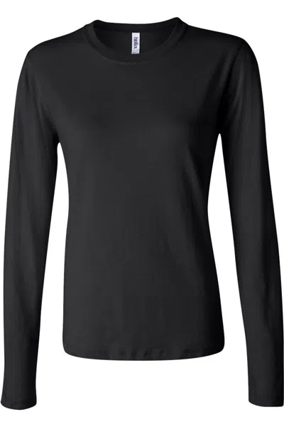 Bella+canvas Womens Jersey Long Sleeve Tee In Black