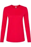 Bella+canvas Womens Jersey Long Sleeve Tee In Red