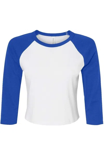 Bella+canvas Women´s Micro Rib 3/4 Raglan Sleeve Baby Tee In White