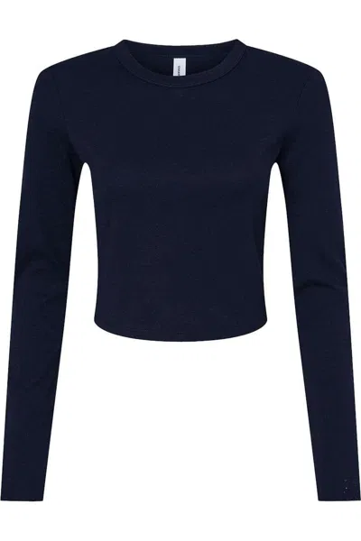 Bella+canvas Women´s Micro Rib Long Sleeve Baby Tee In Blue