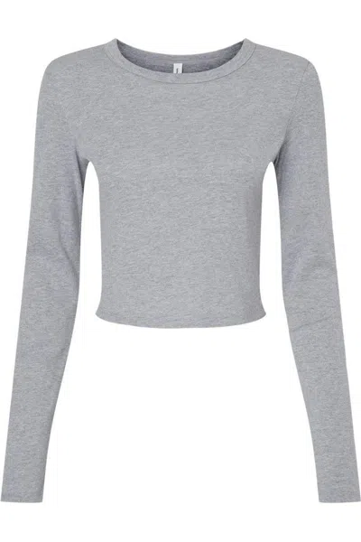 Bella+canvas Women´s Micro Rib Long Sleeve Baby Tee In Gray