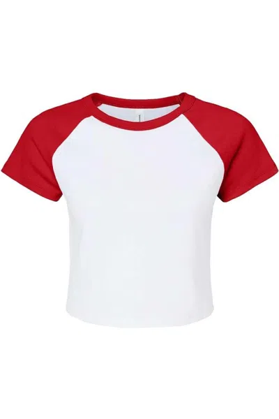 Bella+canvas Women´s Micro Rib Raglan Baby Tee In Red