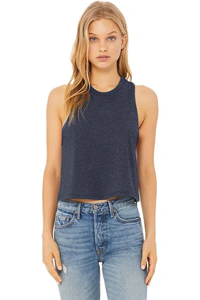 Bella+canvas Women´s Racerback Crop Tank In Blue
