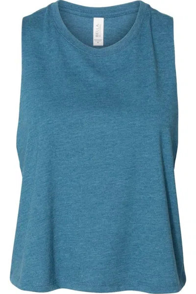 Bella+canvas Women´s Racerback Crop Tank In Blue