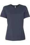Bella+canvas Womens Relaxed Fit Heather Cvc Tee In Blue