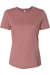 Bella+canvas Womens Relaxed Fit Heather Cvc Tee In Brown