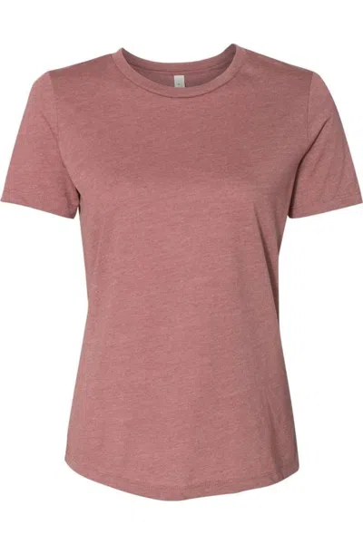 Bella+canvas Womens Relaxed Fit Heather Cvc Tee In Brown