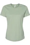 Bella+canvas Womens Relaxed Fit Heather Cvc Tee In Green