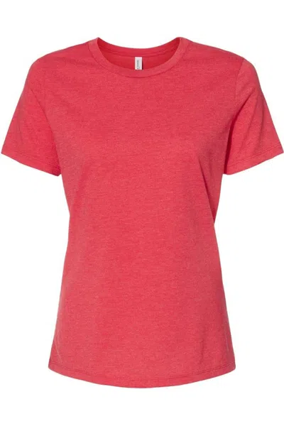 Bella+canvas Womens Relaxed Fit Heather Cvc Tee In Red