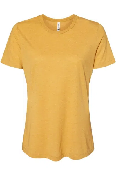 Bella+canvas Womens Relaxed Fit Heather Cvc Tee In Yellow