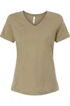 Bella+canvas Women´s Relaxed Heather Cvc V-neck Tee In Multi