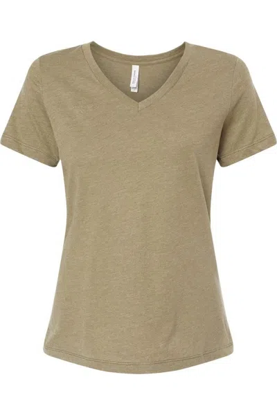 Bella+canvas Women´s Relaxed Heather Cvc V-neck Tee In Multi