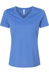 Bella+canvas Women´s Relaxed Heather Cvc V-neck Tee In Multi