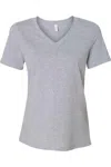 Bella+canvas Women´s Relaxed Heather Cvc V-neck Tee In Multi